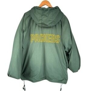90s VTG Game Day NFL Green Day Packers Jacket‎ Hooded Coat XXL